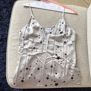 Cami NYC Starry Silk Camisole - Cream and Black